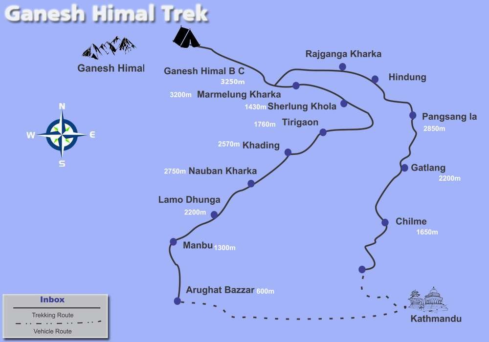 Ganesh Himal Trekking Map